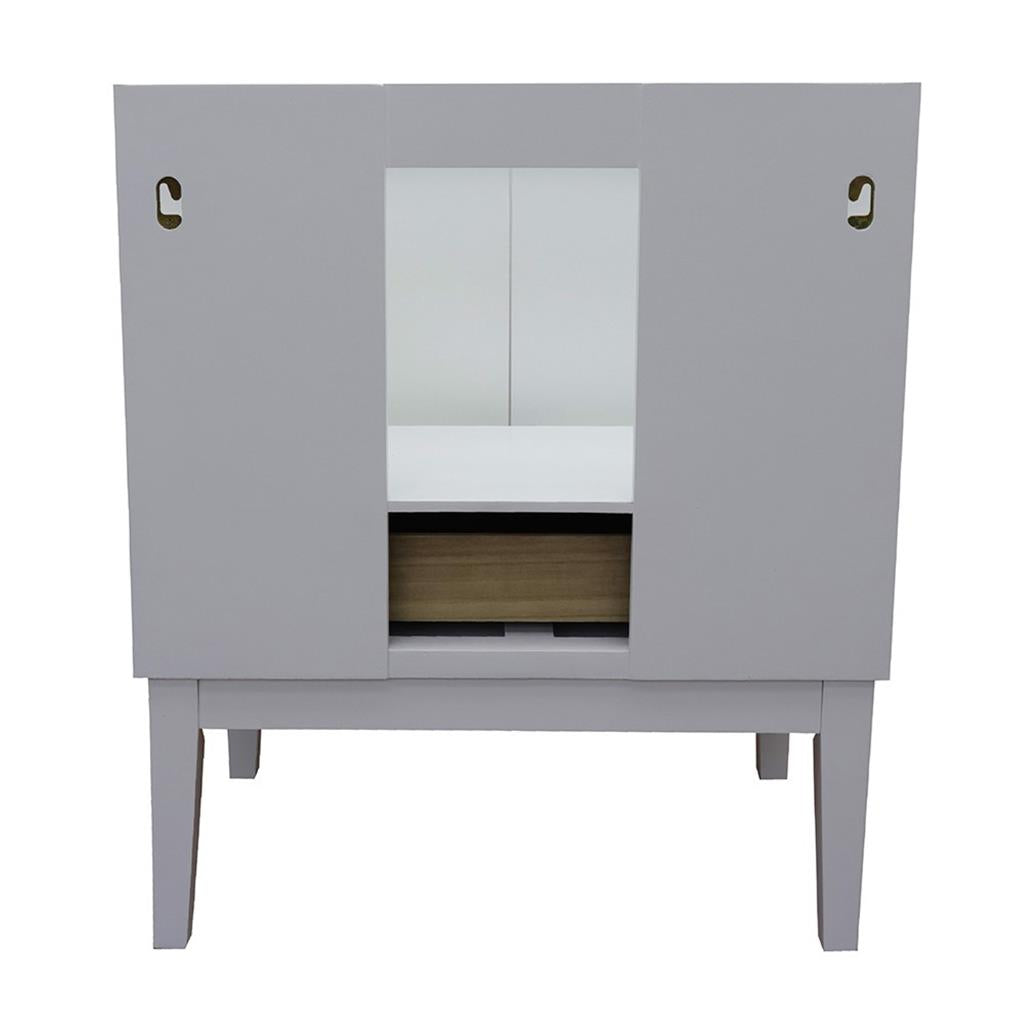 Bellaterra Home, Stora 31" White Vanity, Oval Sink, Gray Granite#top-options_gray-granite-top