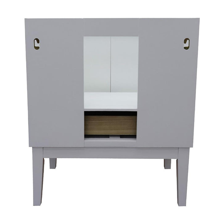 Bellaterra Home, Stora 31" White Vanity, Oval Sink, Gray Granite#top-options_gray-granite-top