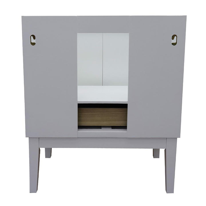 Bellaterra Home, Stora 31" White Vanity, Oval Sink, White Carrara Marble#top-options_white-carrara-marble-top
