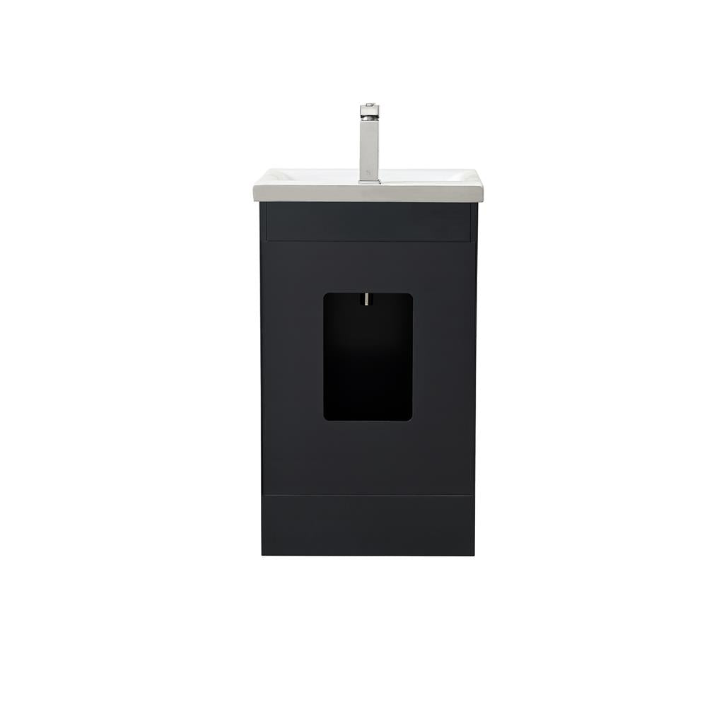 Bellaterra Home, Terni 20.375" Dark Gray Vanity, Barrel Sink, Ceramic#top-options_ceramic-top