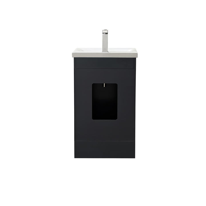 Bellaterra Home, Terni 20.375" Dark Gray Vanity, Barrel Sink, Ceramic#top-options_ceramic-top