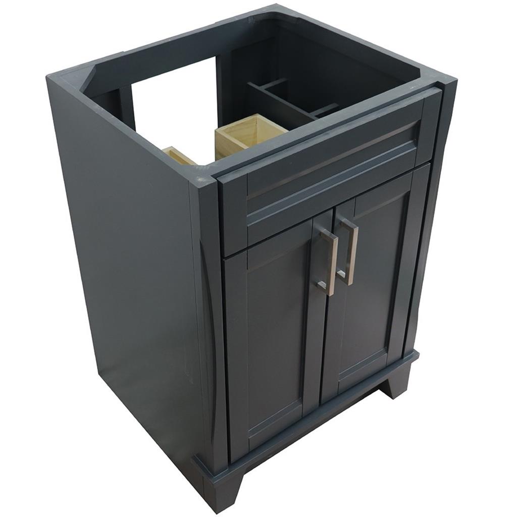 Bellaterra Home, Terni 24" Dark Gray Vanity, Cabinet Only, Cabinet Only (No Top)#top-options_cabinet-only-(no-top)-top