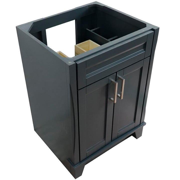 Bellaterra Home, Terni 24" Dark Gray Vanity, Cabinet Only, Cabinet Only (No Top)#top-options_cabinet-only-(no-top)-top