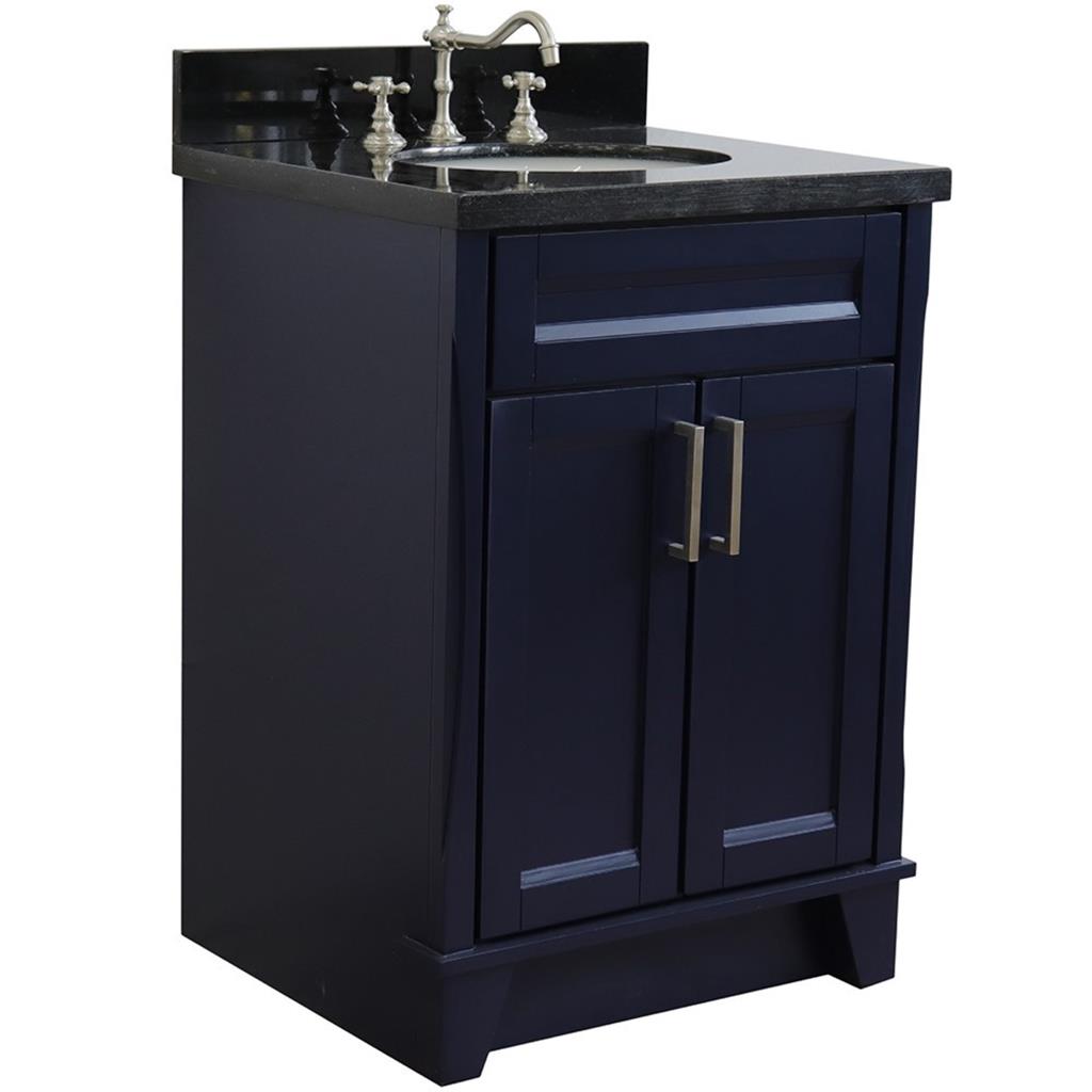Bellaterra Home, Terni 25" Blue Vanity, Oval Sink, Black Galaxy Granite#top-options_black-galaxy-granite-top