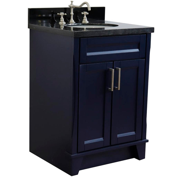 Bellaterra Home, Terni 25" Blue Vanity, Oval Sink, Black Galaxy Granite#top-options_black-galaxy-granite-top