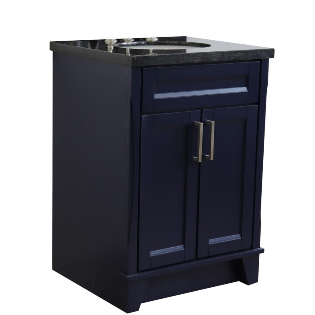 Bellaterra Home, Terni 25" Blue Vanity, Oval Sink, Black Galaxy Granite#top-options_black-galaxy-granite-top