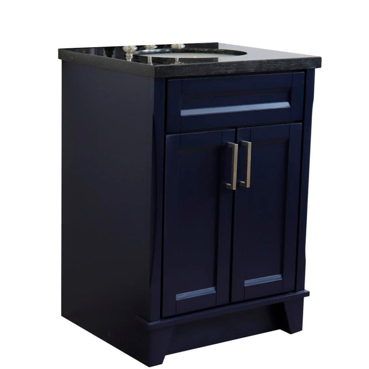 Bellaterra Home, Terni 25" Blue Vanity, Oval Sink, Black Galaxy Granite#top-options_black-galaxy-granite-top