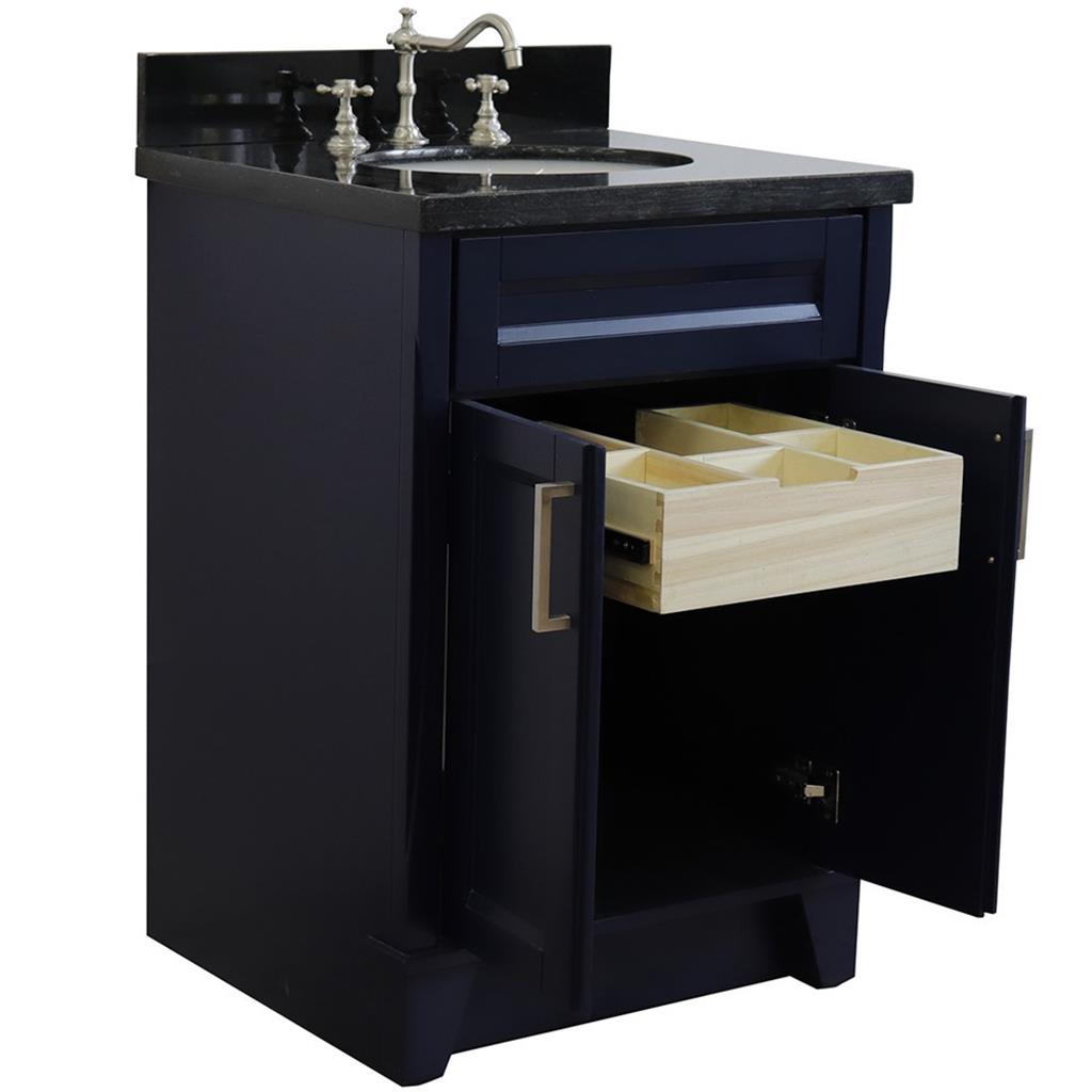 Bellaterra Home, Terni 25" Blue Vanity, Oval Sink, Black Galaxy Granite#top-options_black-galaxy-granite-top