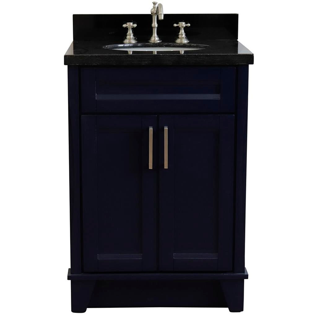 Bellaterra Home, Terni 25" Blue Vanity, Oval Sink, Black Galaxy Granite#top-options_black-galaxy-granite-top