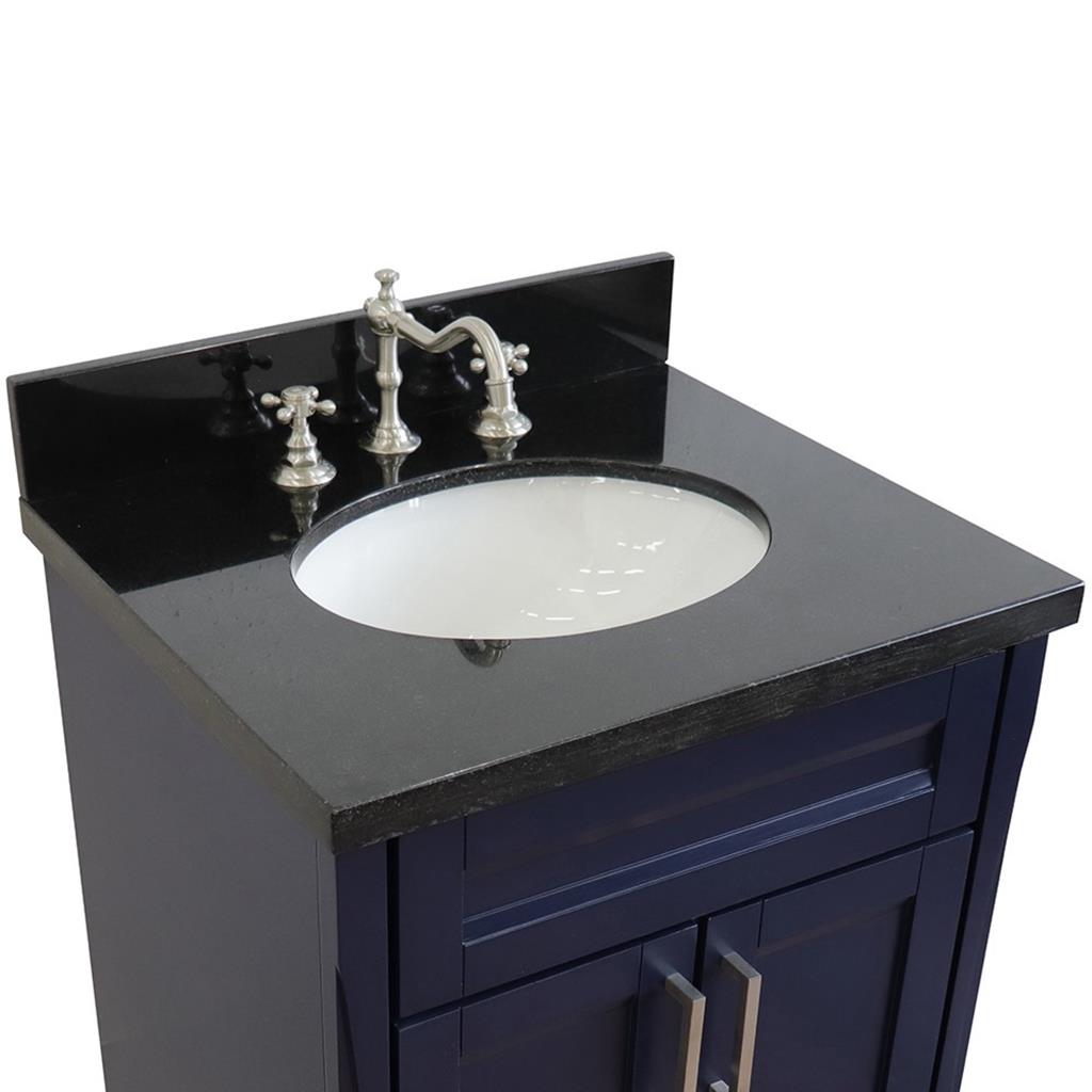 Bellaterra Home, Terni 25" Blue Vanity, Oval Sink, Black Galaxy Granite#top-options_black-galaxy-granite-top