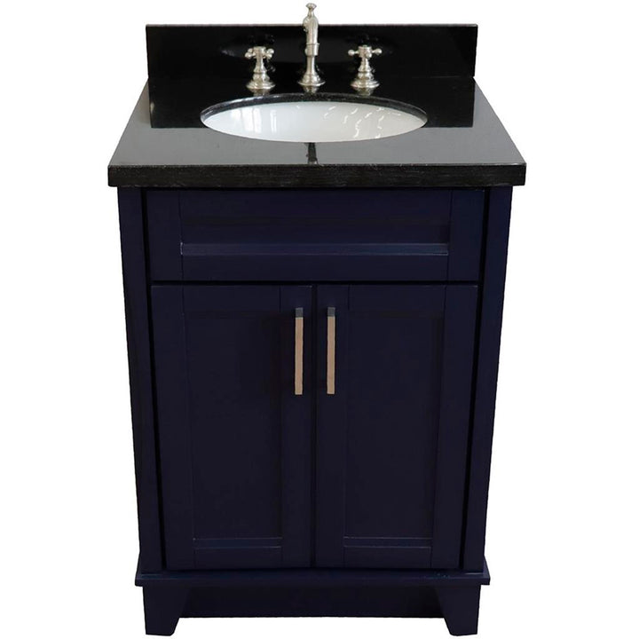 Bellaterra Home, Terni 25" Blue Vanity, Oval Sink, Black Galaxy Granite#top-options_black-galaxy-granite-top