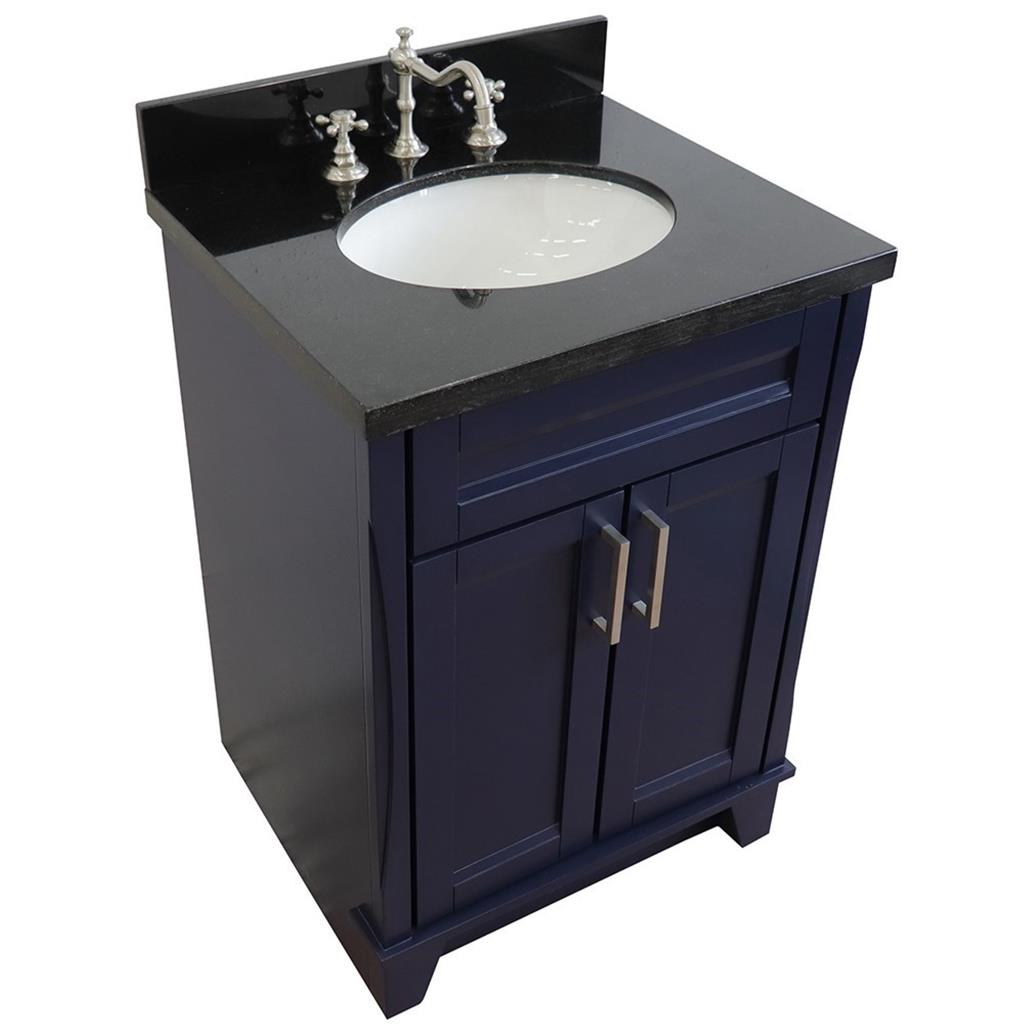 Bellaterra Home, Terni 25" Blue Vanity, Oval Sink, Black Galaxy Granite#top-options_black-galaxy-granite-top