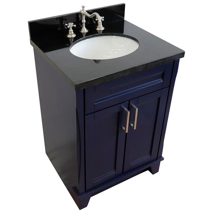 Bellaterra Home, Terni 25" Blue Vanity, Oval Sink, Black Galaxy Granite#top-options_black-galaxy-granite-top