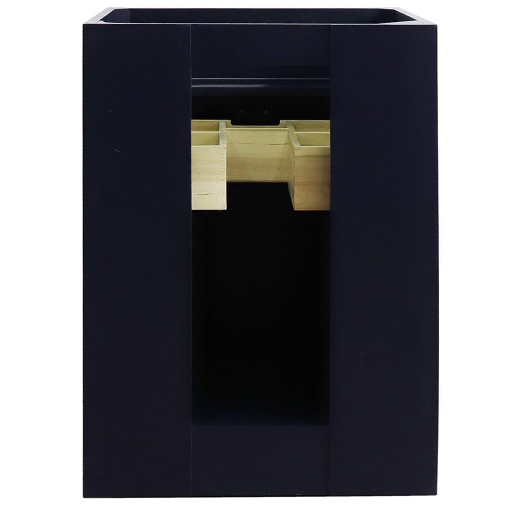 Bellaterra Home, Terni 25" Blue Vanity, Oval Sink, White Quartz#top-options_white-quartz-top