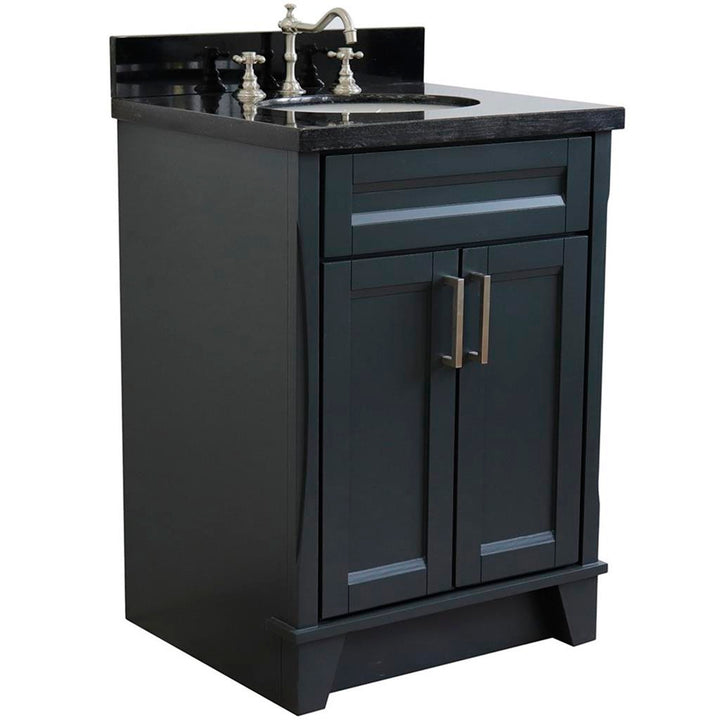Bellaterra Home, Terni 25" Dark Gray Vanity, Oval Sink, Black Galaxy Granite#top-options_black-galaxy-granite-top