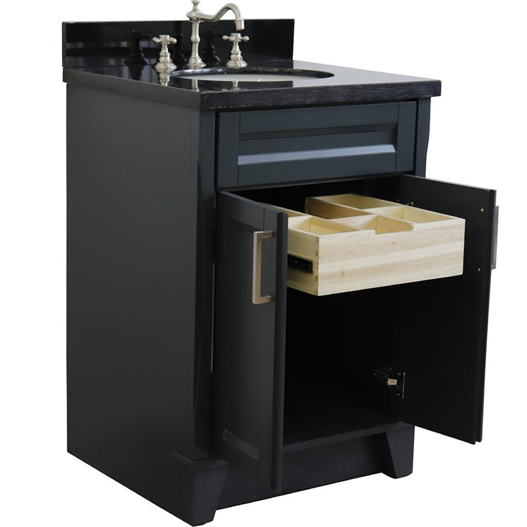 Bellaterra Home, Terni 25" Dark Gray Vanity, Oval Sink, Black Galaxy Granite#top-options_black-galaxy-granite-top
