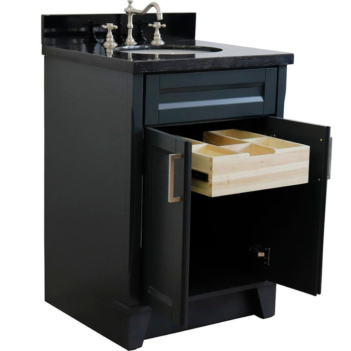 Bellaterra Home, Terni 25" Dark Gray Vanity, Oval Sink, Black Galaxy Granite#top-options_black-galaxy-granite-top