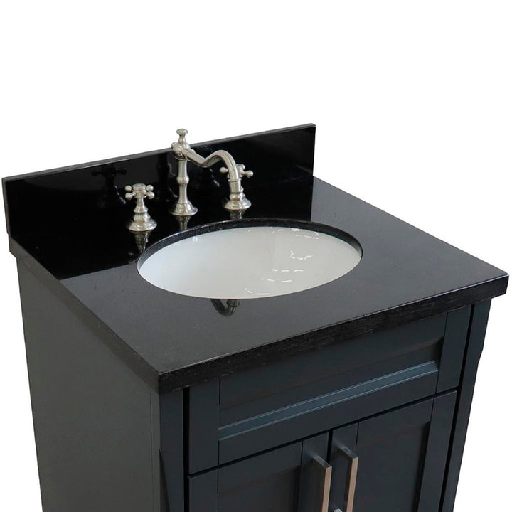 Bellaterra Home, Terni 25" Dark Gray Vanity, Oval Sink, Black Galaxy Granite#top-options_black-galaxy-granite-top