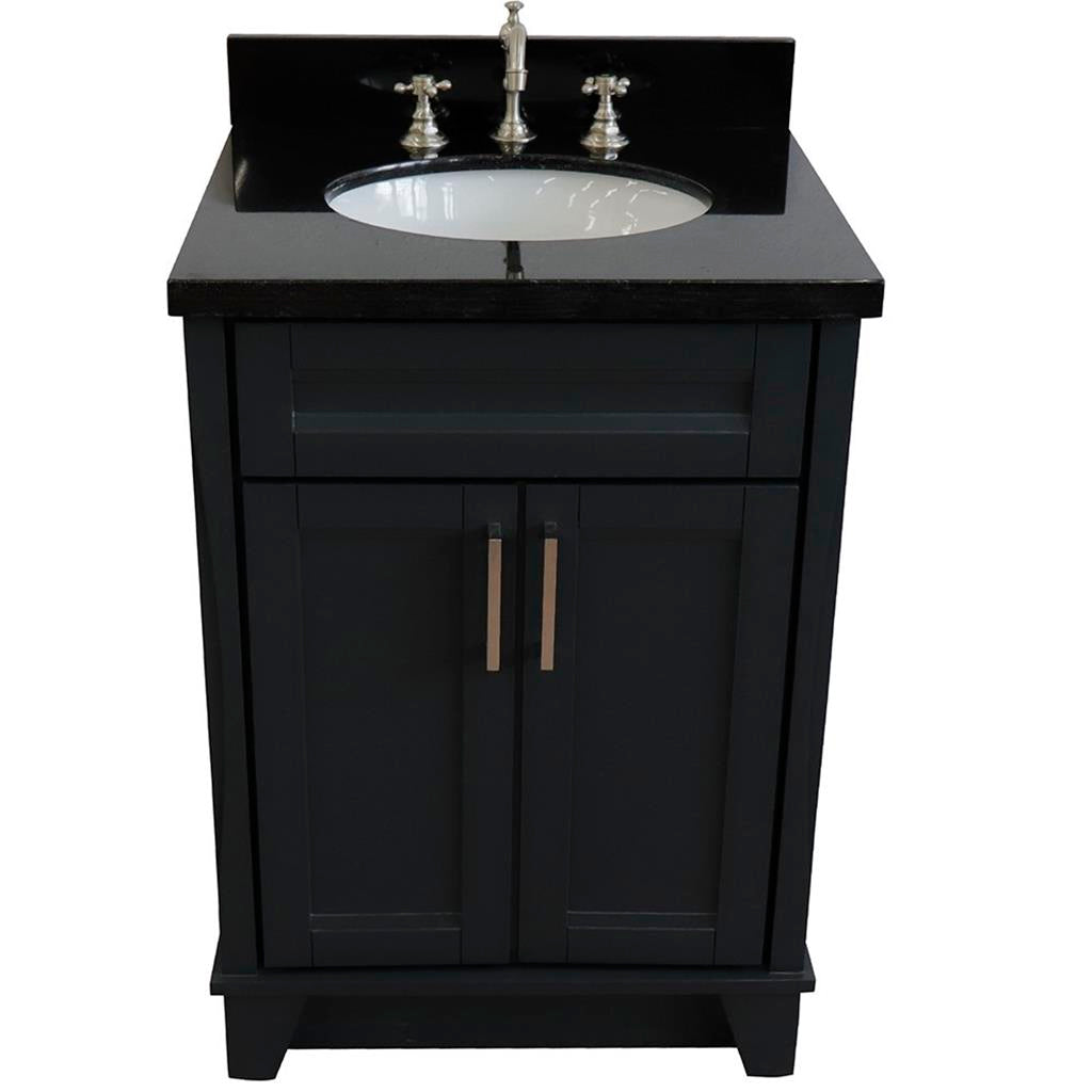 Bellaterra Home, Terni 25" Dark Gray Vanity, Oval Sink, Black Galaxy Granite#top-options_black-galaxy-granite-top