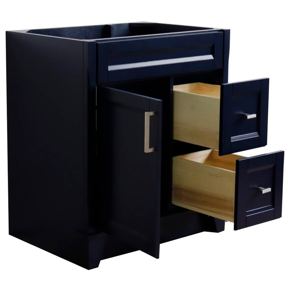 Bellaterra Home, Terni 30" Blue Vanity, Cabinet Only, Cabinet Only (No Top)#top-options_cabinet-only-(no-top)-top
