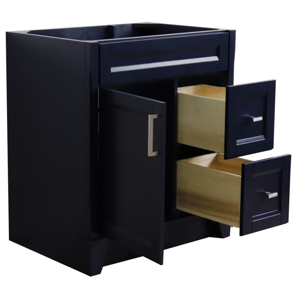 Bellaterra Home, Terni 30" Blue Vanity, Cabinet Only, Cabinet Only (No Top)#top-options_cabinet-only-(no-top)-top