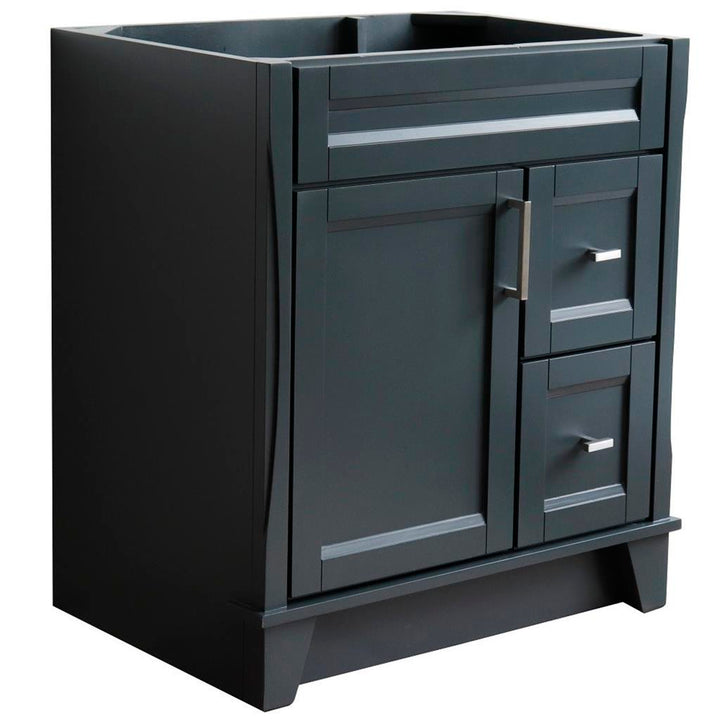 Bellaterra Home, Terni 30" Dark Gray Vanity, Cabinet Only, Cabinet Only (No Top)#top-options_cabinet-only-(no-top)-top