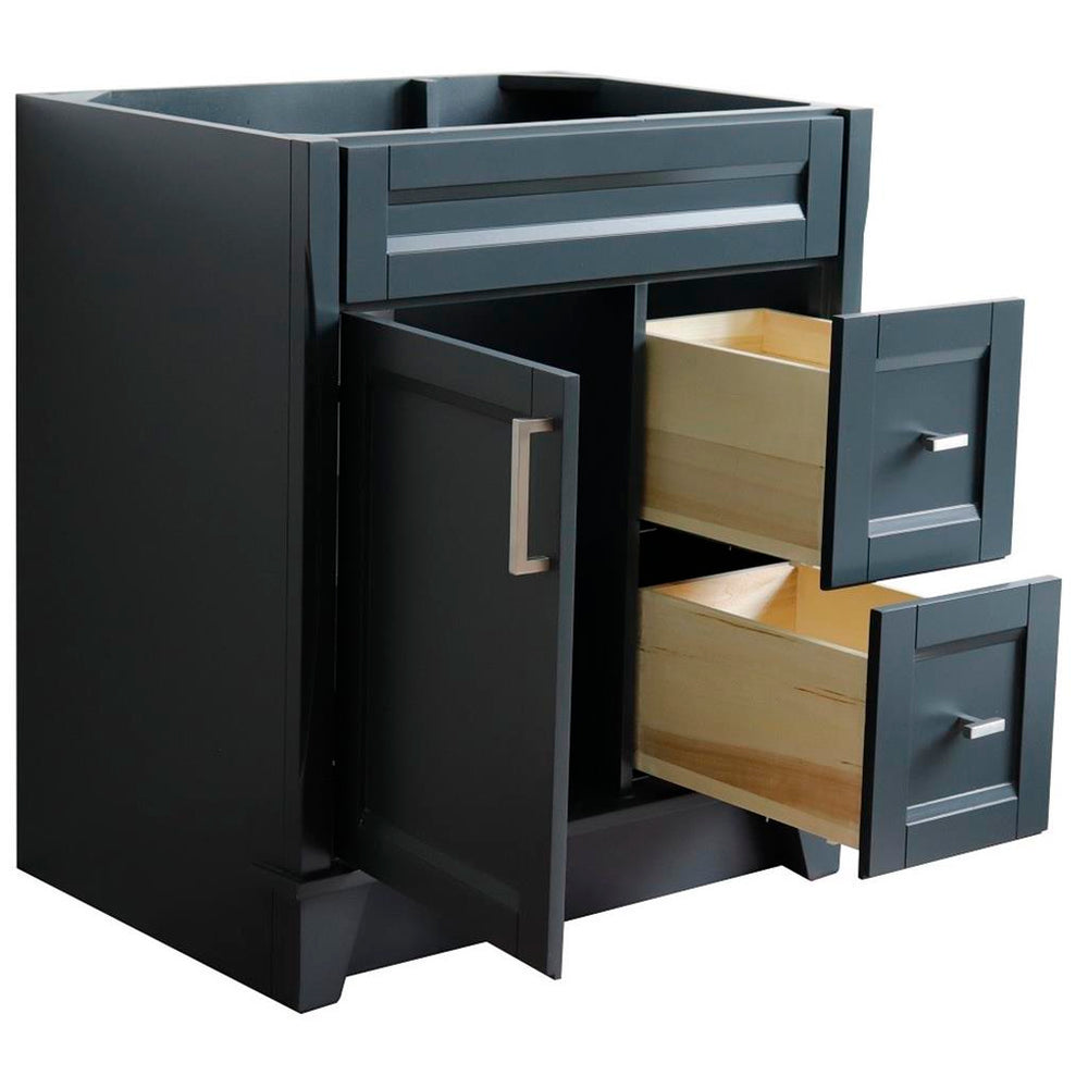 Bellaterra Home, Terni 30" Dark Gray Vanity, Cabinet Only, Cabinet Only (No Top)#top-options_cabinet-only-(no-top)-top