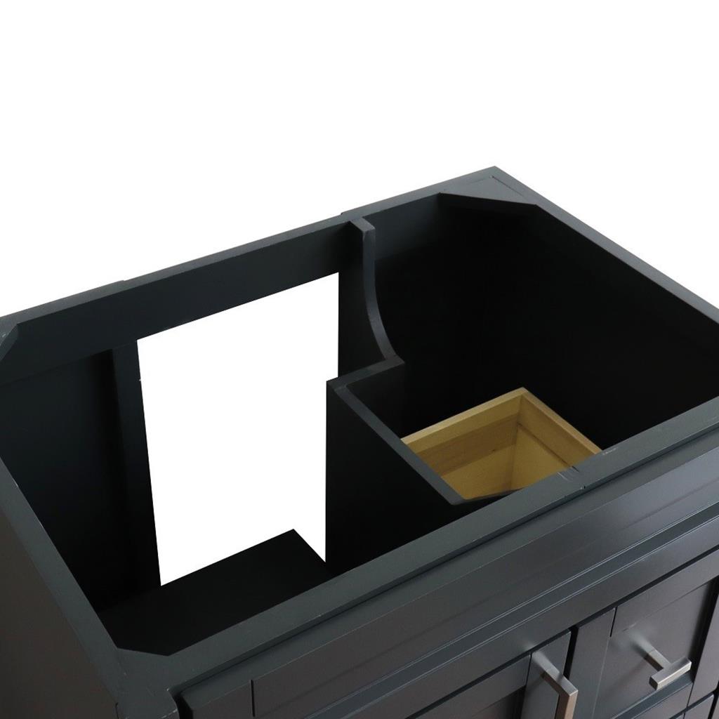 Bellaterra Home, Terni 30" Dark Gray Vanity, Cabinet Only, Cabinet Only (No Top)#top-options_cabinet-only-(no-top)-top