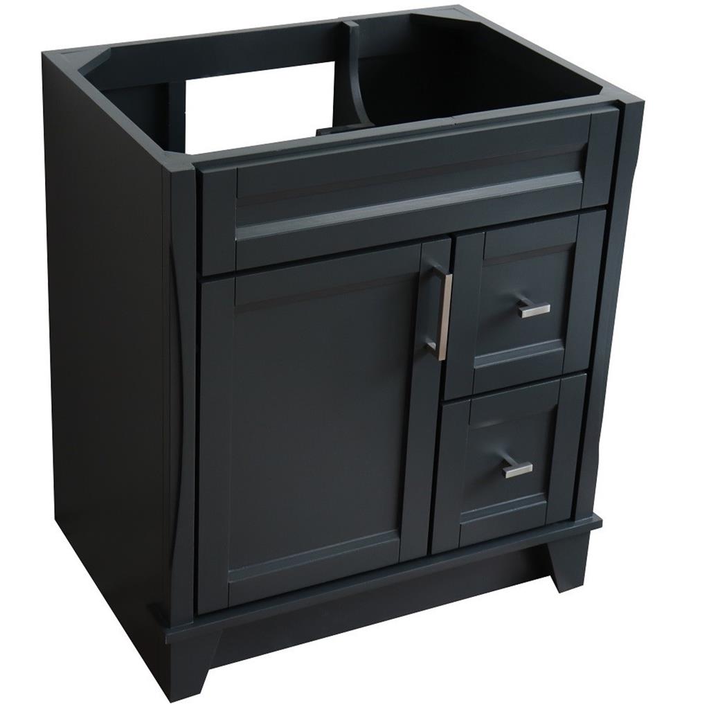 Bellaterra Home, Terni 30" Dark Gray Vanity, Cabinet Only, Cabinet Only (No Top)#top-options_cabinet-only-(no-top)-top