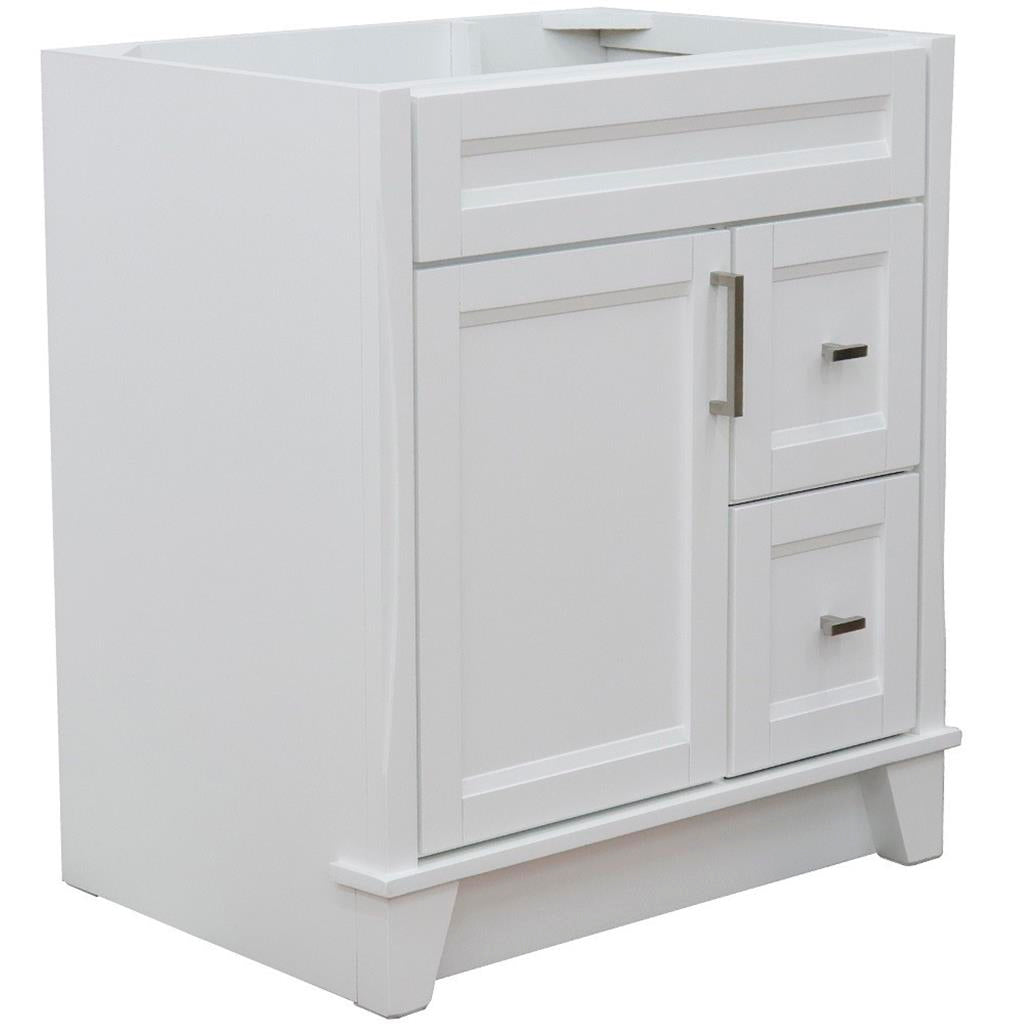 Bellaterra Home, Terni 30" White Vanity, Cabinet Only, Cabinet Only (No Top)#top-options_cabinet-only-(no-top)-top