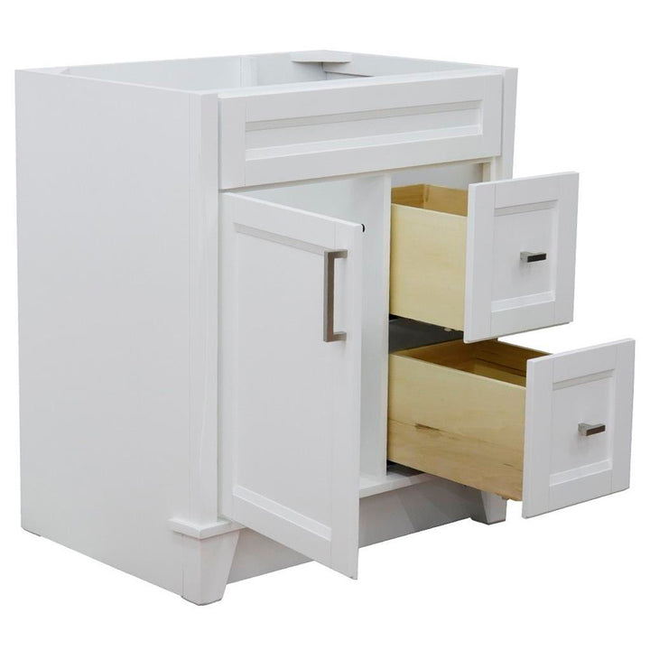 Bellaterra Home, Terni 30" White Vanity, Cabinet Only, Cabinet Only (No Top)#top-options_cabinet-only-(no-top)-top