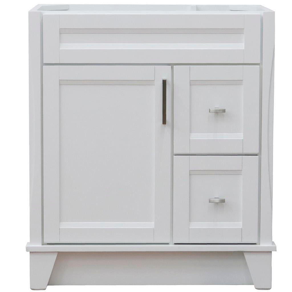 Bellaterra Home, Terni 30" White Vanity, Cabinet Only, Cabinet Only (No Top)#top-options_cabinet-only-(no-top)-top