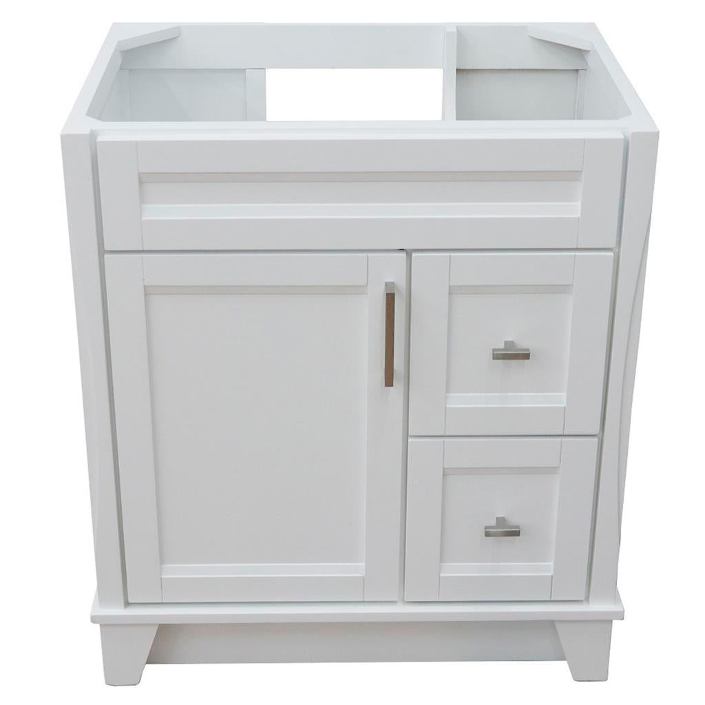 Bellaterra Home, Terni 30" White Vanity, Cabinet Only, Cabinet Only (No Top)#top-options_cabinet-only-(no-top)-top