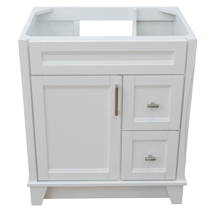 Bellaterra Home, Terni 30" White Vanity, Cabinet Only, Cabinet Only (No Top)#top-options_cabinet-only-(no-top)-top