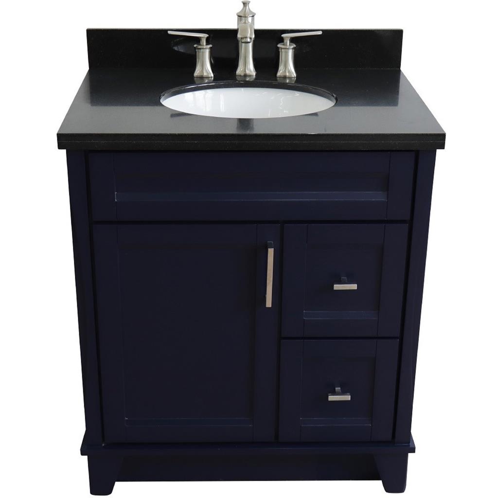 Bellaterra Home, Terni 31" Blue Vanity, Oval Sink, Black Galaxy Granite#top-options_black-galaxy-granite-top