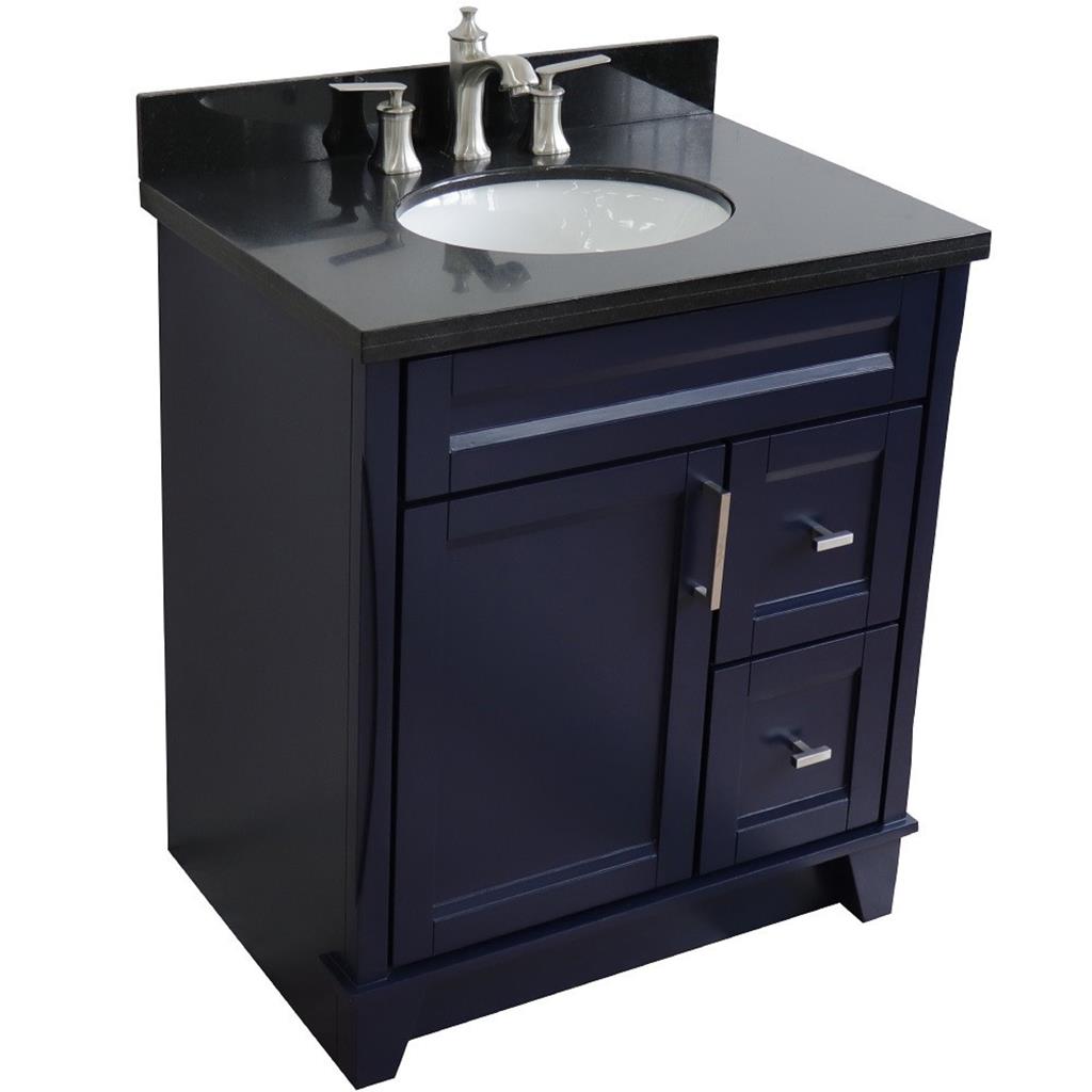 Bellaterra Home, Terni 31" Blue Vanity, Oval Sink, Black Galaxy Granite#top-options_black-galaxy-granite-top