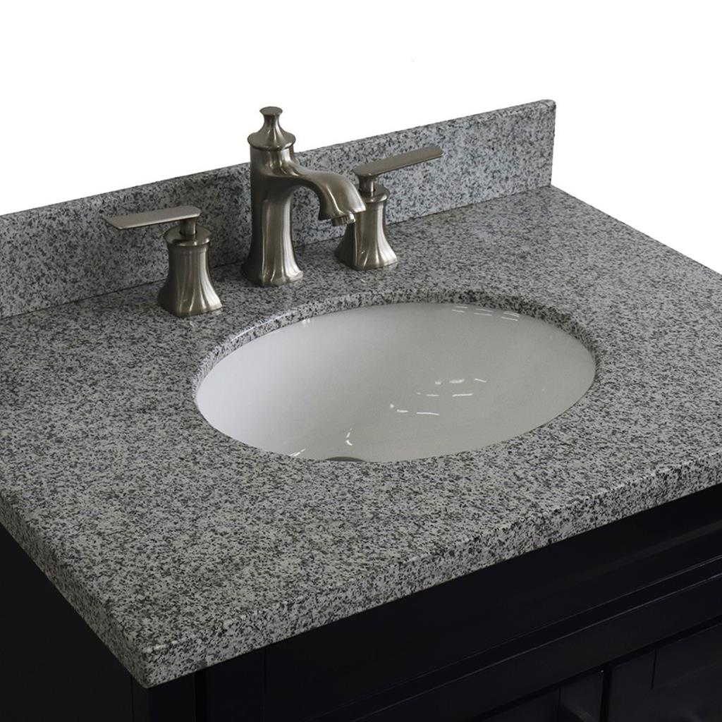 Bellaterra Home, Terni 31" Blue Vanity, Oval Sink, Gray Granite#top-options_gray-granite-top