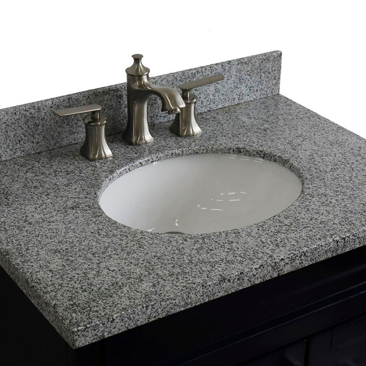 Bellaterra Home, Terni 31" Blue Vanity, Oval Sink, Gray Granite#top-options_gray-granite-top