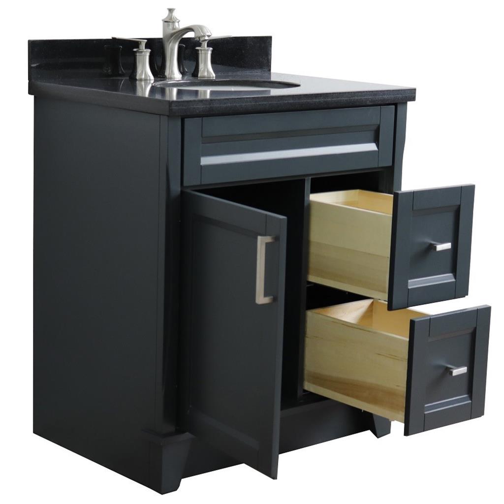 Bellaterra Home, Terni 31" Dark Gray Vanity, Oval Sink, Black Galaxy Granite#top-options_black-galaxy-granite-top