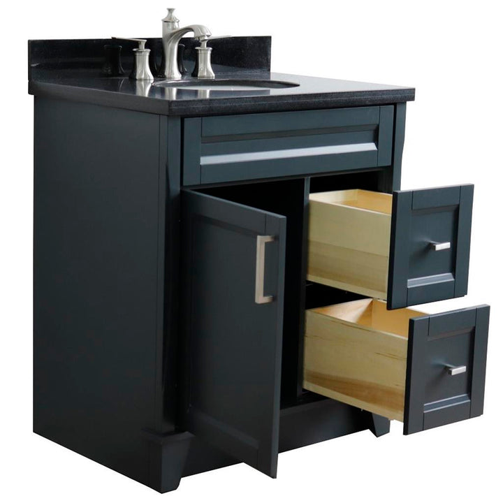 Bellaterra Home, Terni 31" Dark Gray Vanity, Oval Sink, Black Galaxy Granite#top-options_black-galaxy-granite-top
