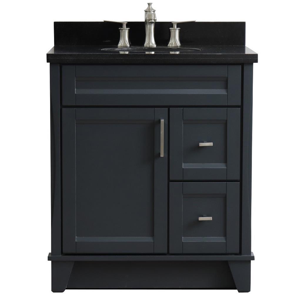 Bellaterra Home, Terni 31" Dark Gray Vanity, Oval Sink, Black Galaxy Granite#top-options_black-galaxy-granite-top