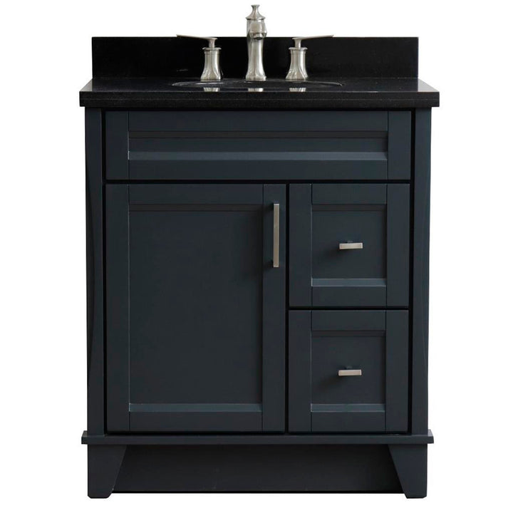 Bellaterra Home, Terni 31" Dark Gray Vanity, Oval Sink, Black Galaxy Granite#top-options_black-galaxy-granite-top