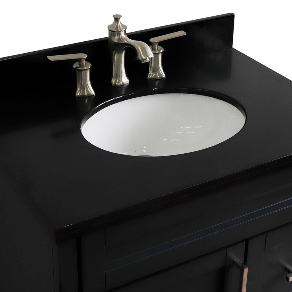 Bellaterra Home, Terni 31" Dark Gray Vanity, Oval Sink, Black Galaxy Granite#top-options_black-galaxy-granite-top