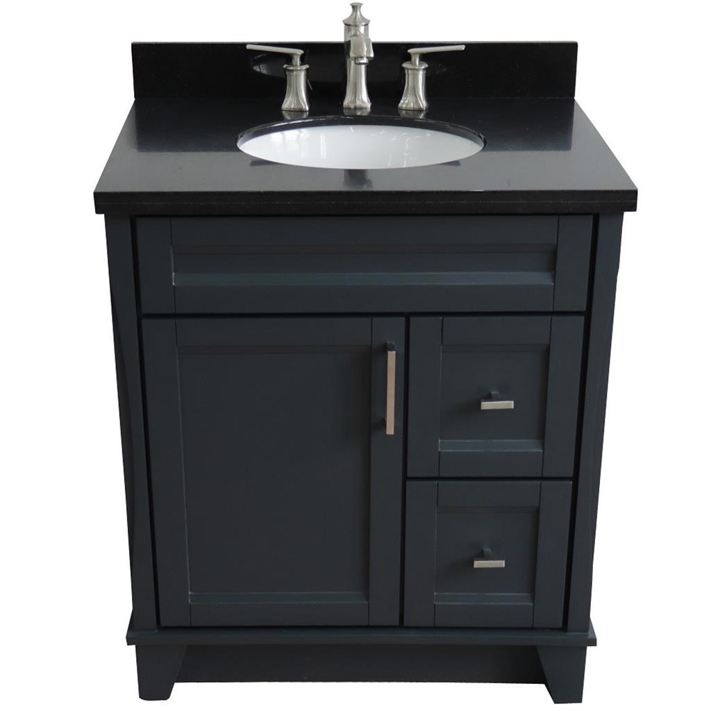 Bellaterra Home, Terni 31" Dark Gray Vanity, Oval Sink, Black Galaxy Granite#top-options_black-galaxy-granite-top
