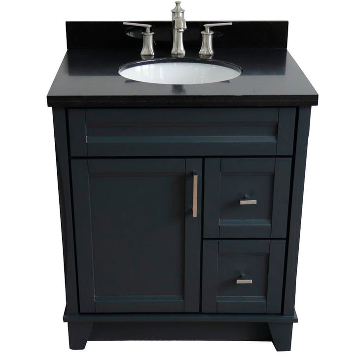 Bellaterra Home, Terni 31" Dark Gray Vanity, Oval Sink, Black Galaxy Granite#top-options_black-galaxy-granite-top