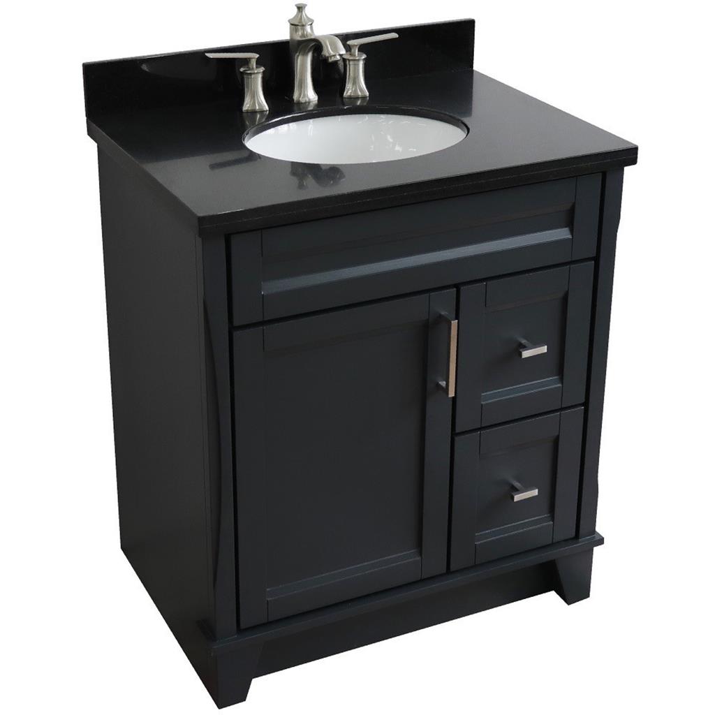 Bellaterra Home, Terni 31" Dark Gray Vanity, Oval Sink, Black Galaxy Granite#top-options_black-galaxy-granite-top
