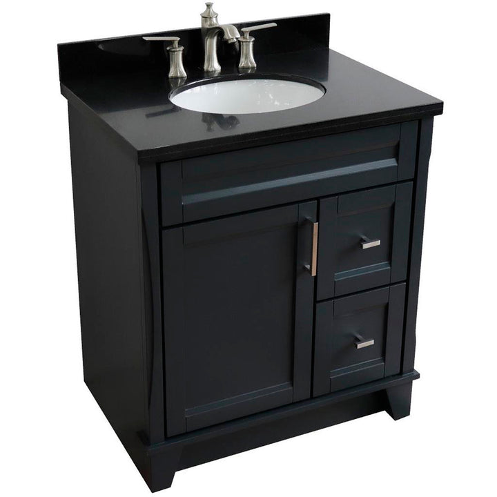 Bellaterra Home, Terni 31" Dark Gray Vanity, Oval Sink, Black Galaxy Granite#top-options_black-galaxy-granite-top
