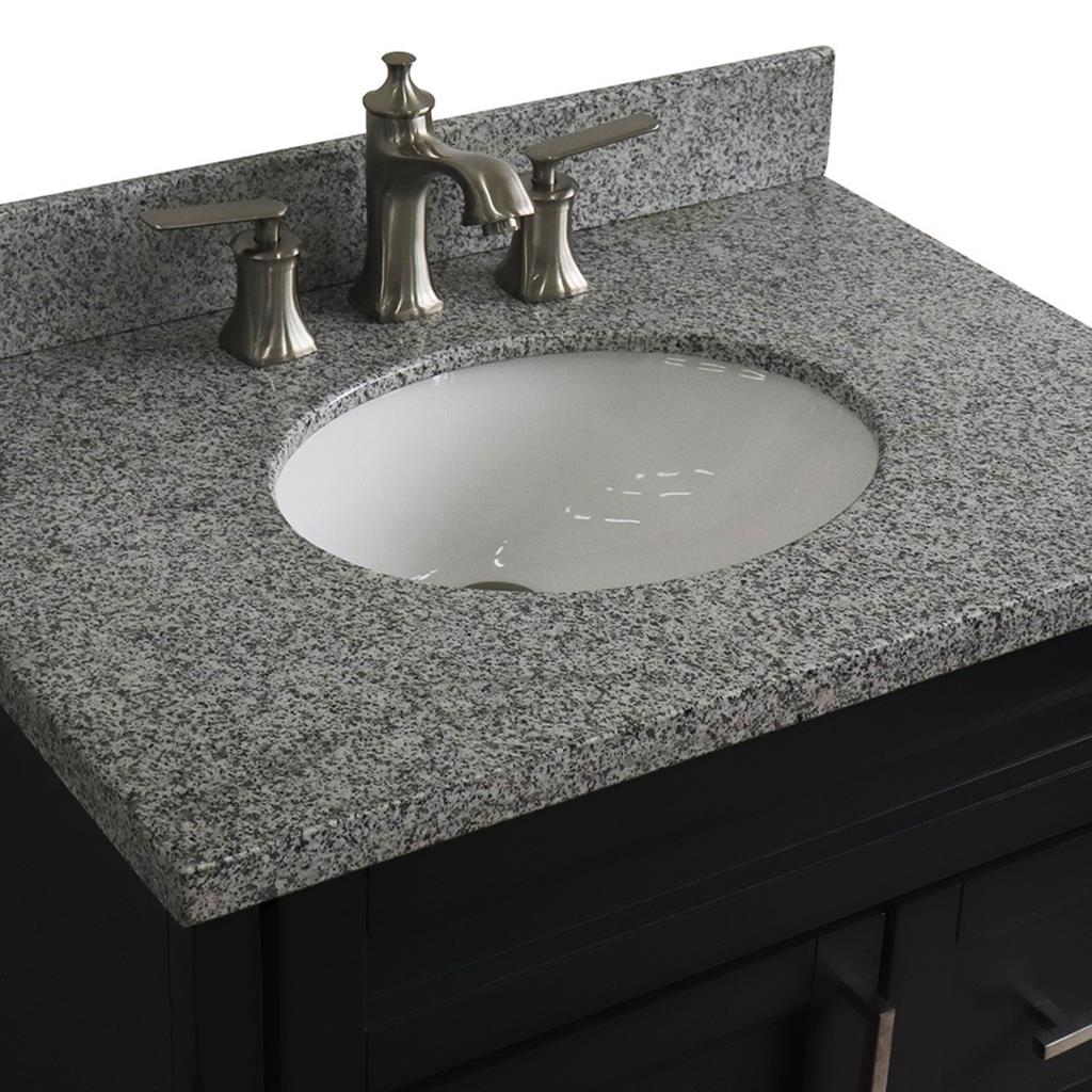 Bellaterra Home, Terni 31" Dark Gray Vanity, Oval Sink, Gray Granite#top-options_gray-granite-top