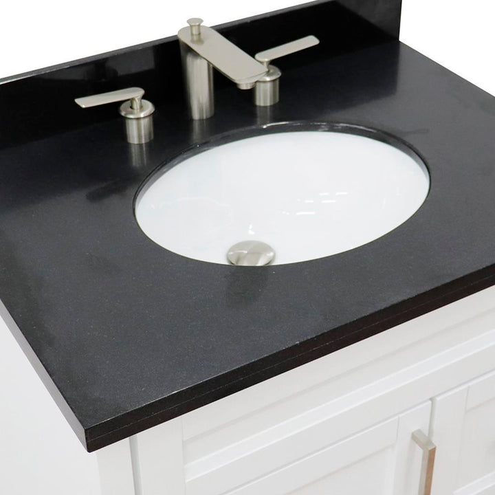 Bellaterra Home, Terni 31" White Vanity, Oval Sink, Black Galaxy Granite#top-options_black-galaxy-granite-top