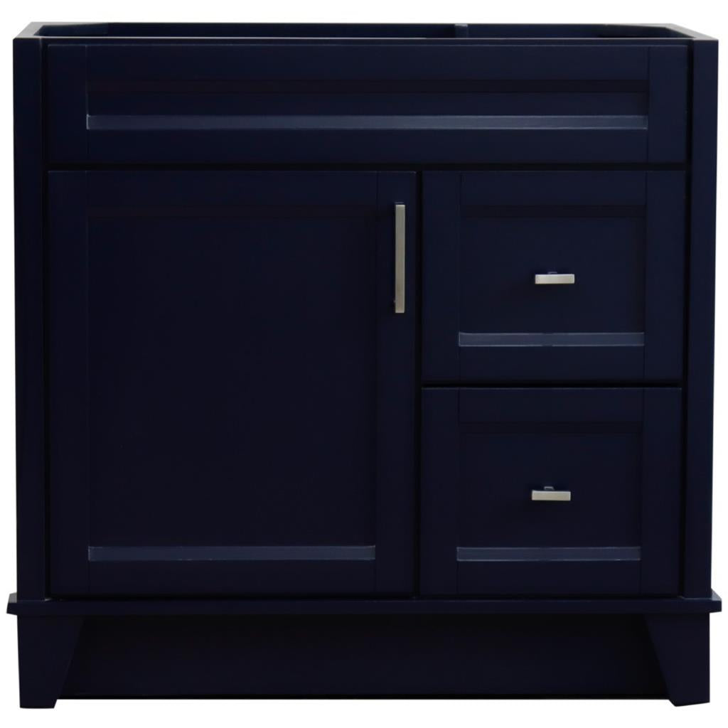 Bellaterra Home, Terni 36" Blue Vanity, Door on Left, Cabinet Only, Cabinet Only (No Top)#top-options_cabinet-only-(no-top)-top